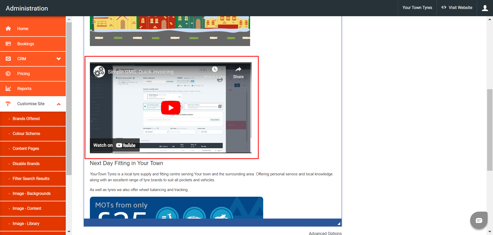 Showing YouTube Video Image