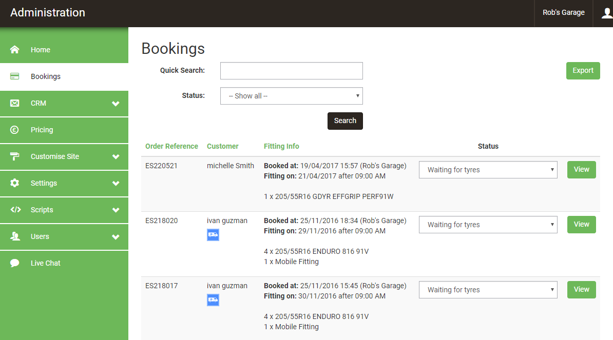 Bookings Image 1