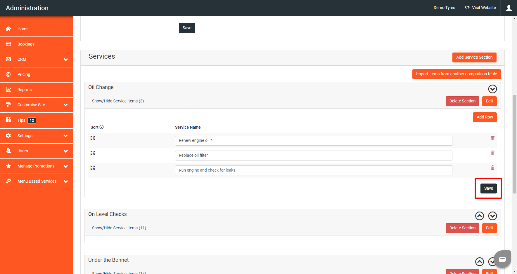 Setting Up Comparison Table Image 4