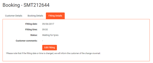 Bookings Fitting Details Image