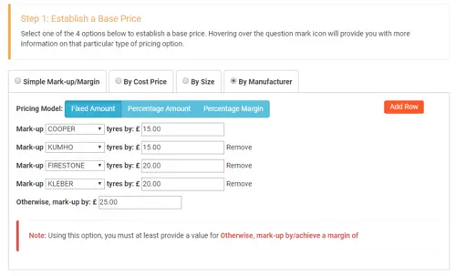 Pricing Markup By Manufacturer Image