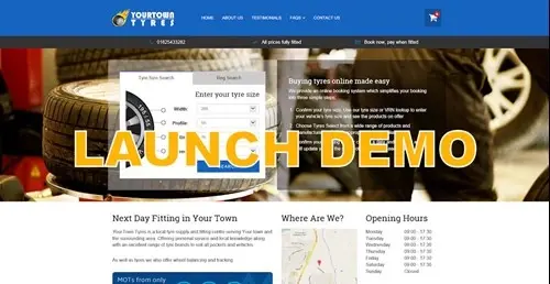 Your Town Tyres Home Launch Demo Image