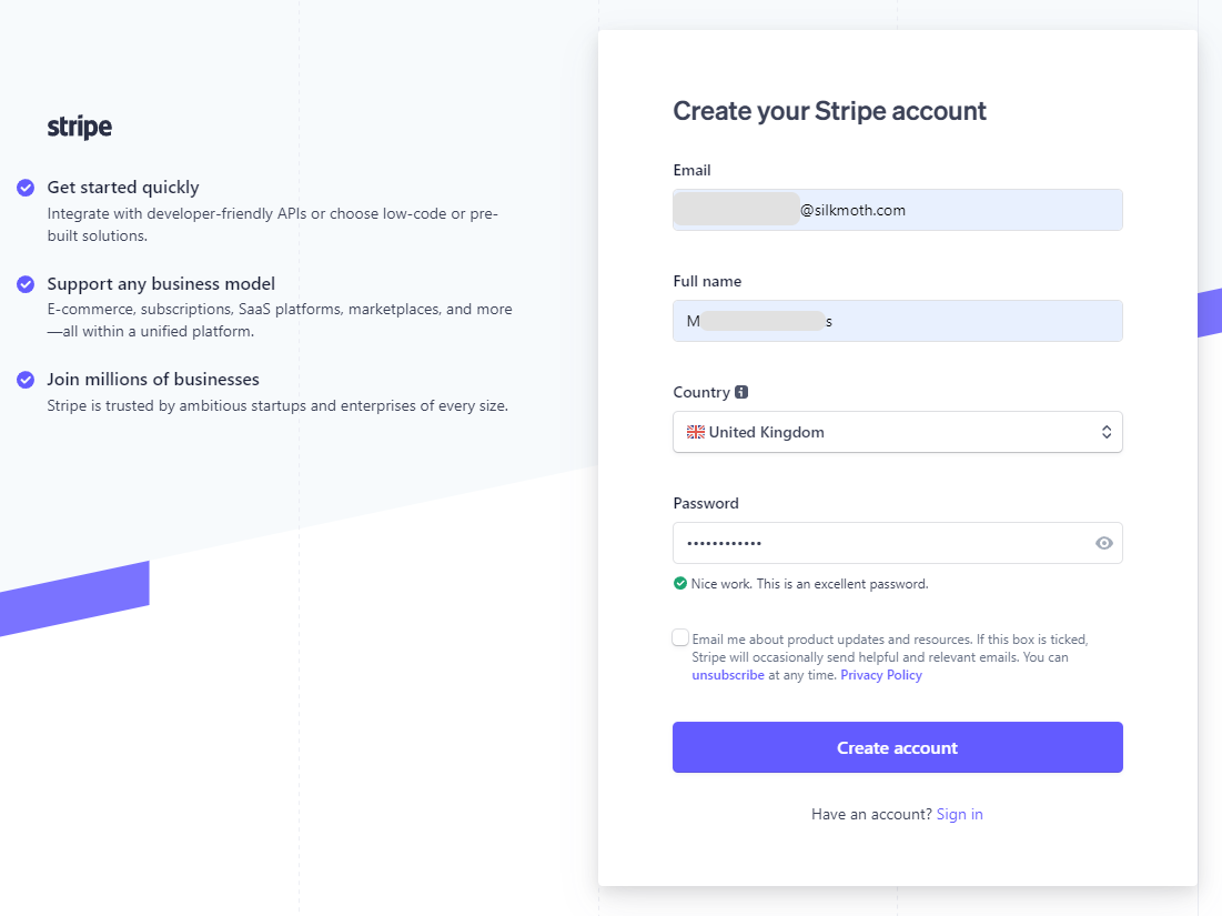 Stripe Register Page (eShop) Image