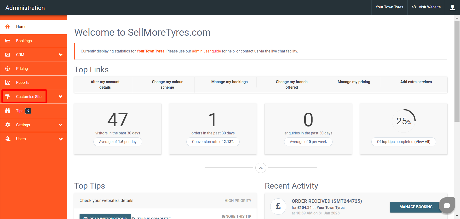 Click Customise Image