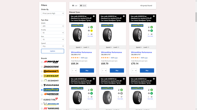 Tyre Search Image