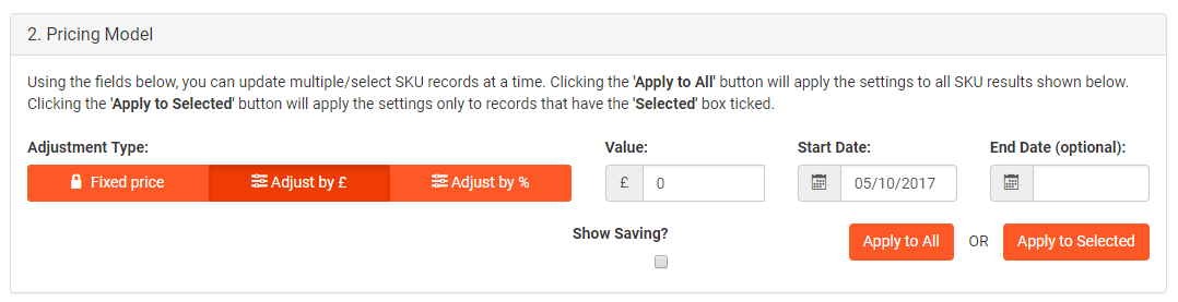 Pricing SKUs Bulk Adjustments Image