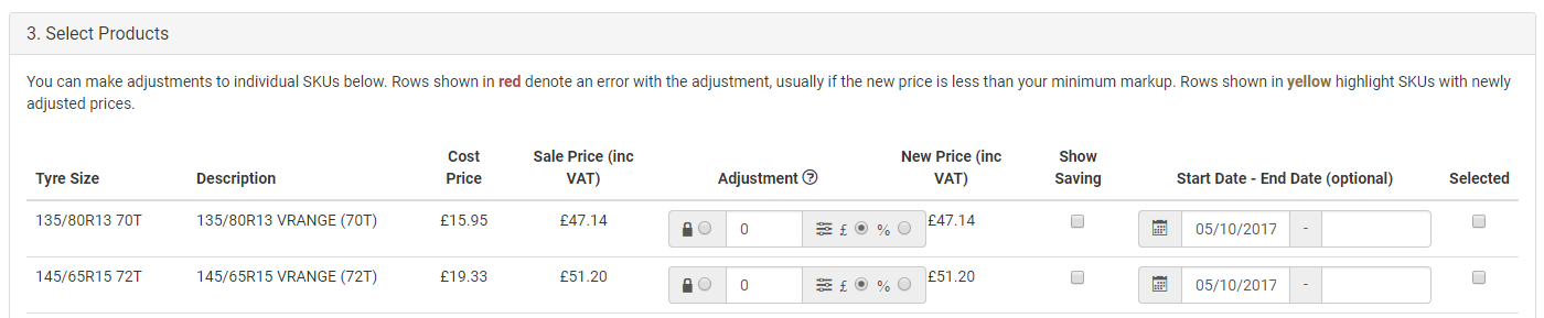 Pricing SKUs Individual Adjustments Image