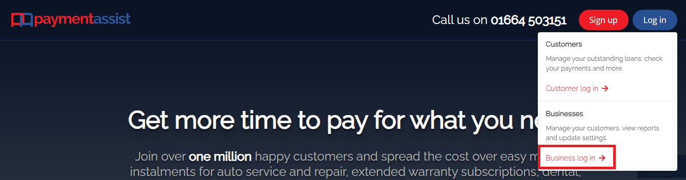 Payment assist login image