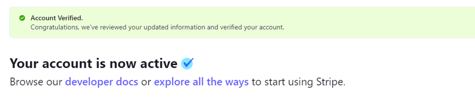 Stripe Account Is Active Image