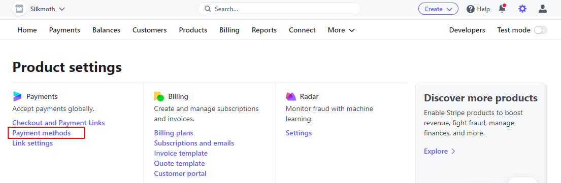 Stripe Product Settings Image