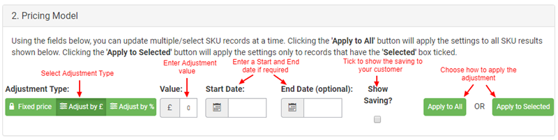 SKU Level Pricing Adding Adjustments Image