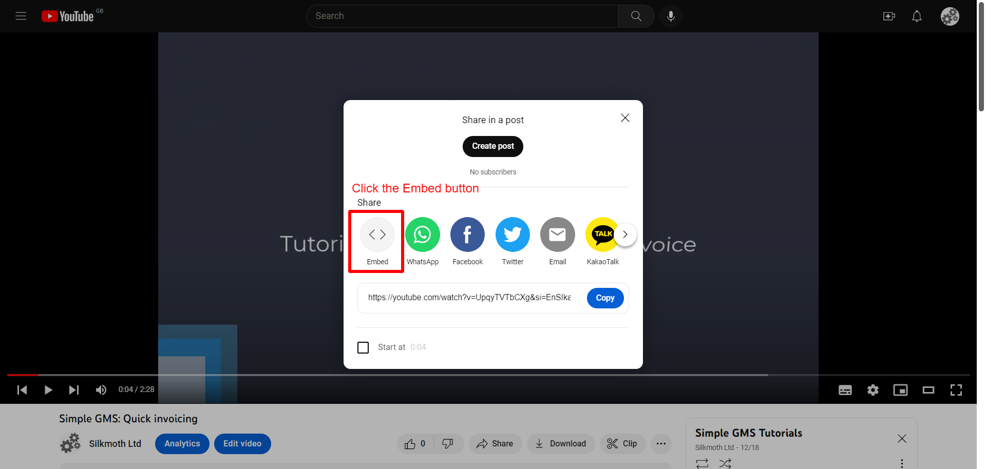 Click Embed Image