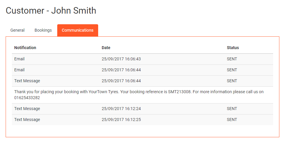 Customer Communications View Image
