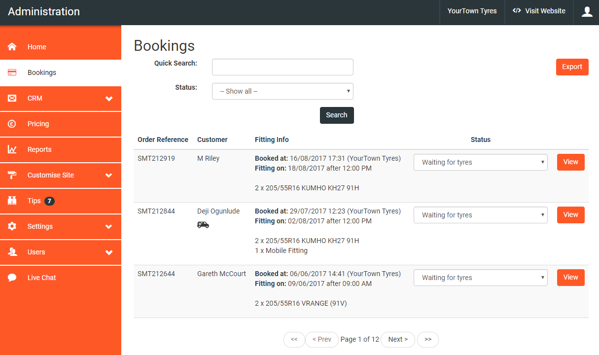 Bookings Home Image